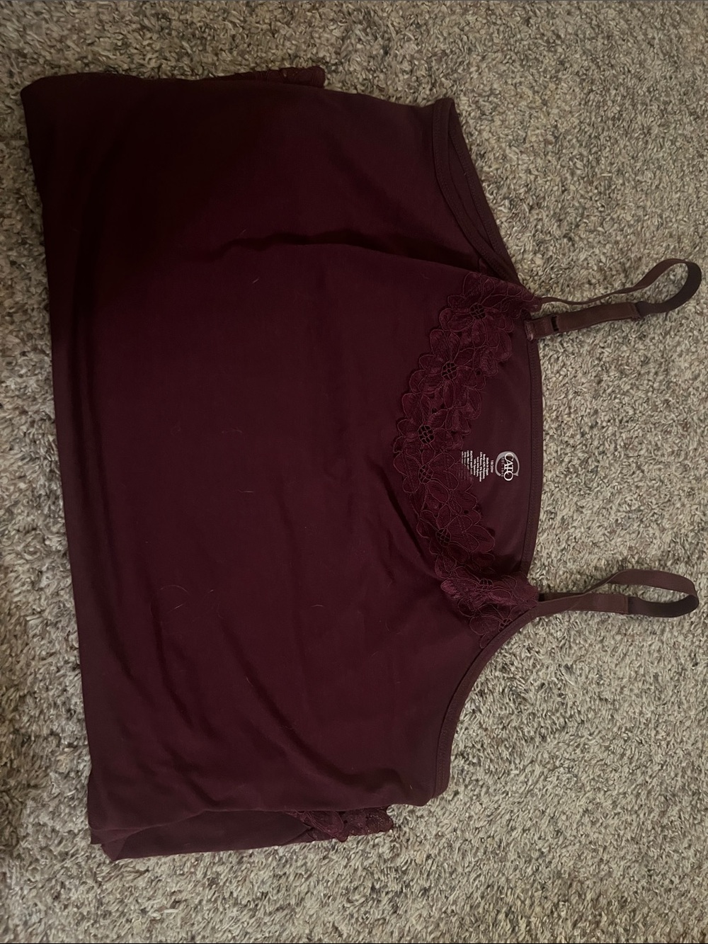 Cato Burgundy Lace-Trim Camisole
